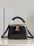 Louis Vuitton Black Gold Flower Croc Capucines Mini BB MM