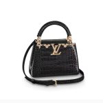 Louis Vuitton Black Gold Flower Croc Capucines Mini BB MM