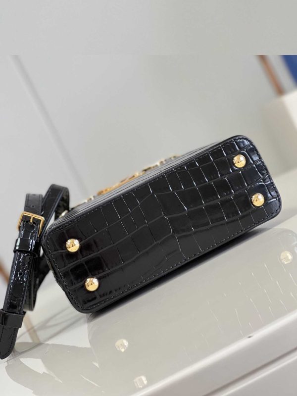 Louis Vuitton Black Gold Flower Croc Capucines Mini BB MM