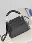 Louis Vuitton Black Gold Flower Croc Capucines Mini BB MM