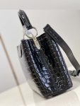 Louis Vuitton Black Silver Flower Croc Capucines Mini BB MM