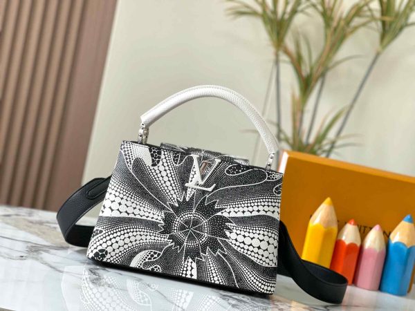 Louis Vuitton Capucines YK Flowers BB MM Black M21705