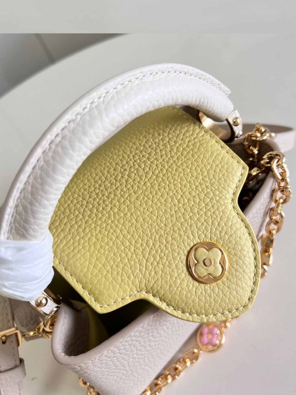 Louis Vuitton Cream Yellow Capucines Enameled Chain Mini BB MM