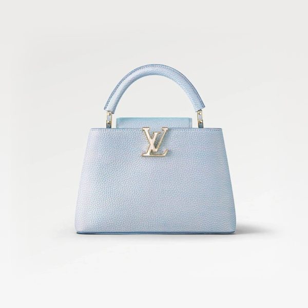 Louis Vuitton Light Blue Capucines Mini BB MM White M20841