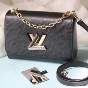 Louis Vuitton Twist MM M50389 21031 21032 Black White Blue 1