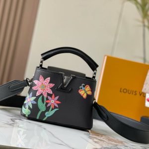 Louis Vuitton YK Black Flower Capucines Mini BB MM M21756 1