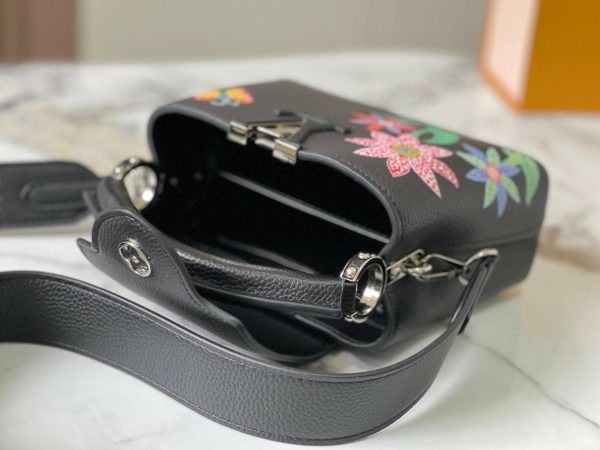 Louis Vuitton YK Black Flower Capucines Mini BB MM M21756