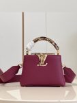 Louis Vuitton Capucines Python Mini BB MM Purple M59227 M59226