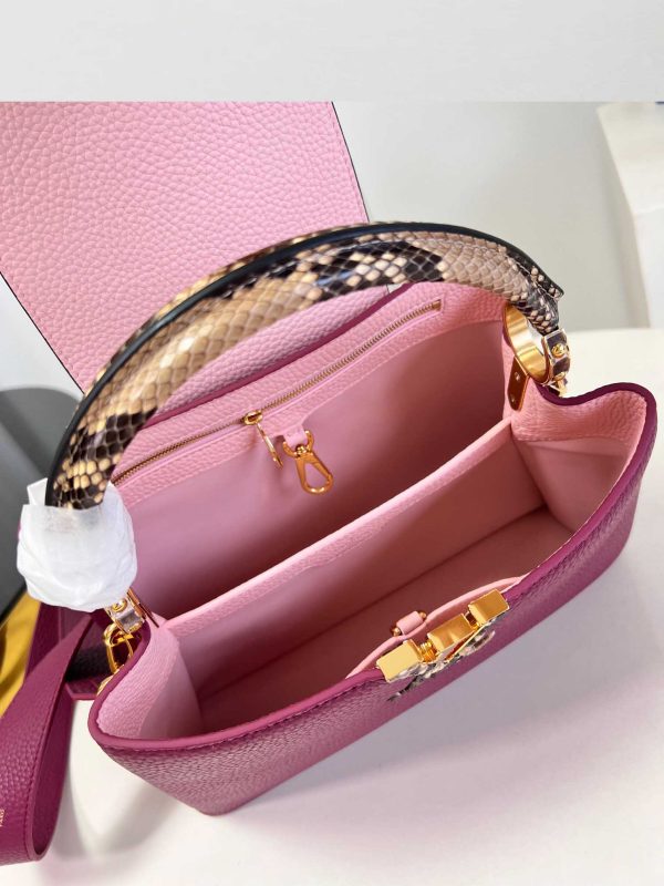 Louis Vuitton Capucines Python Mini BB MM Purple M59227 M59226