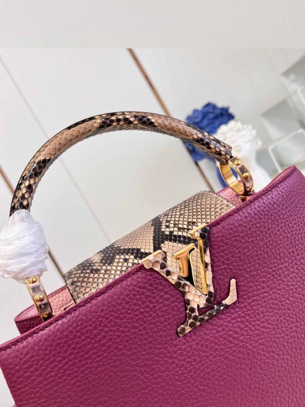 Louis Vuitton Capucines Python Mini BB MM Purple M59227 M59226