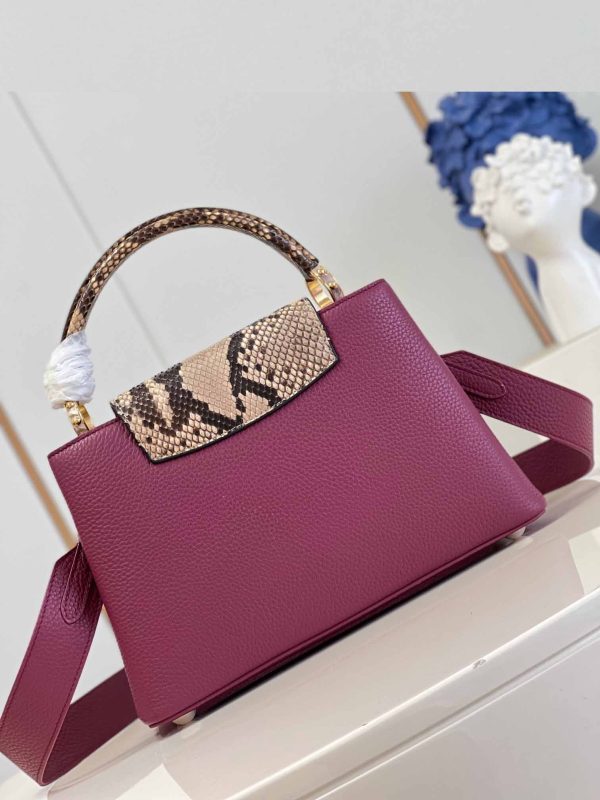 Louis Vuitton Capucines Python Mini BB MM Purple M59227 M59226