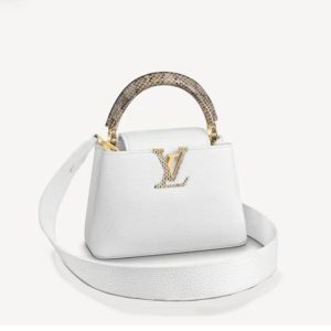 Louis Vuitton Capucines Python Mini BB MM White M56399