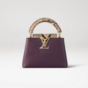 Louis Vuitton Capucines Python Mini BB MM Purple M59227 M59226