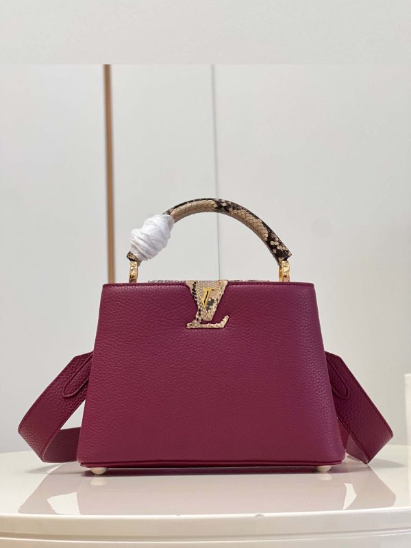 Louis Vuitton Capucines Python Mini BB MM Purple M59227 M59226