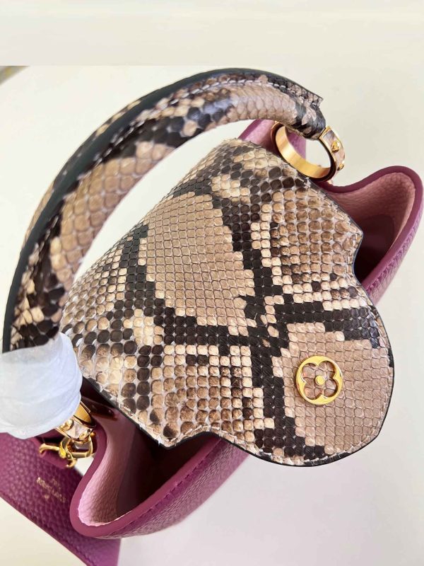 Louis Vuitton Capucines Python Mini BB MM Purple M59227 M59226