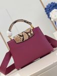 Louis Vuitton Capucines Python Mini BB MM Purple M59227 M59226