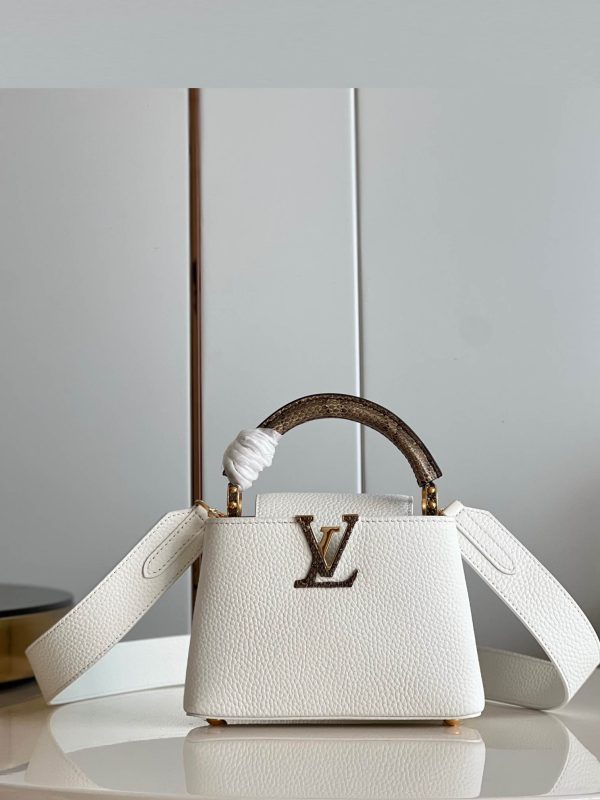 Louis Vuitton Capucines Python Mini BB MM White M56399