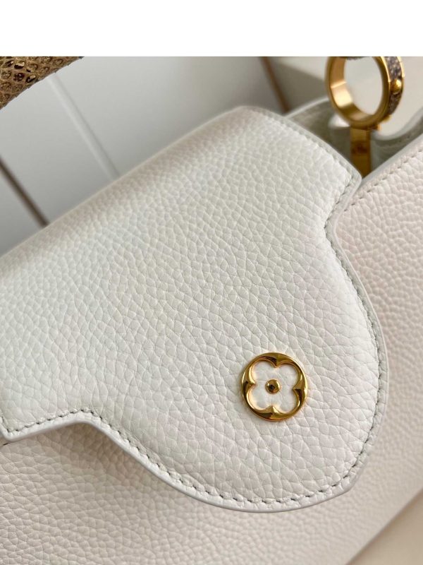 Louis Vuitton Capucines Python Mini BB MM White M56399