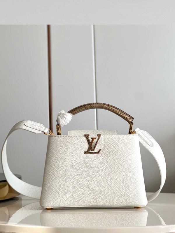 Louis Vuitton Capucines Python Mini BB MM White M56399