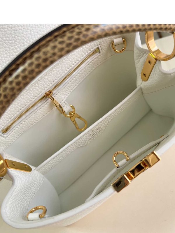 Louis Vuitton Capucines Python Mini BB MM White M56399