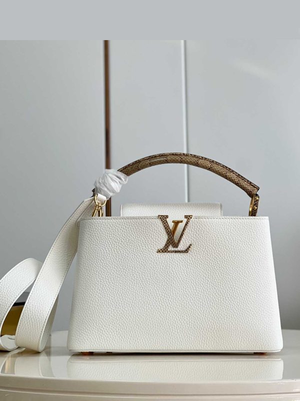 Louis Vuitton Capucines Python Mini BB MM White M56399