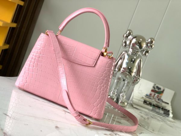 Louis Vuitton Light Pink Croc Capucines Mini BB MM