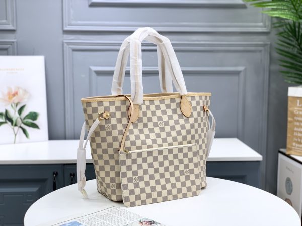 Louis Vuitton N41361 Neverfull MM Damier Azur Canvas Damier Ebene Canvas