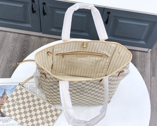 Louis Vuitton N41361 Neverfull MM Damier Azur Canvas Damier Ebene Canvas