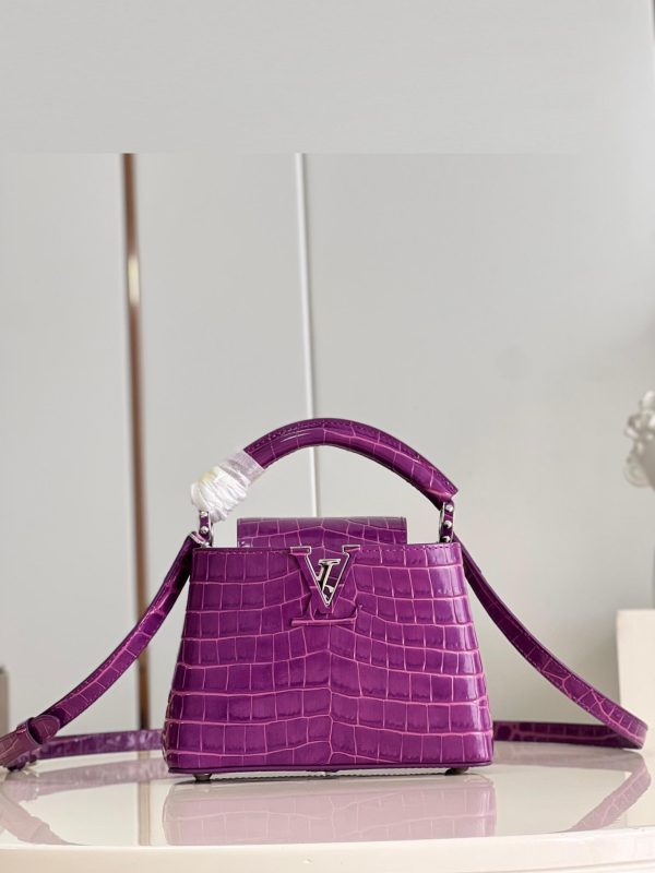Louis Vuitton Purple Wine Croc Capucines Mini BB MM