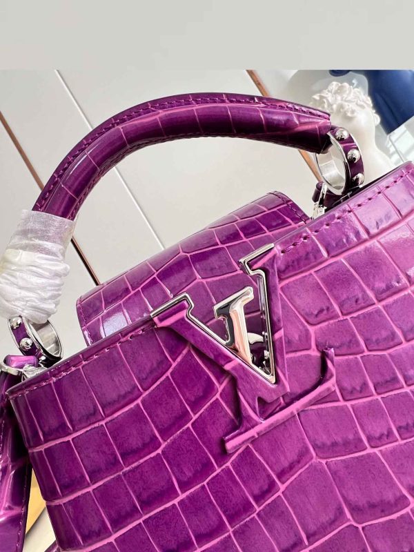 Louis Vuitton Purple Wine Croc Capucines Mini BB MM