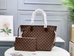 Louis Vuitton N41361 Neverfull MM Damier Azur Canvas Damier Ebene Canvas