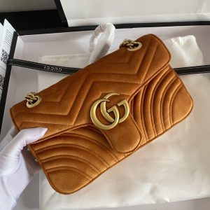 Gucci GG Brown Marmont 443497 Velvet A229560 1