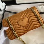 Gucci GG Brown Marmont 443497 Velvet  A229560