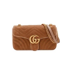 Gucci GG Brown Marmont 443497 Velvet  A229560