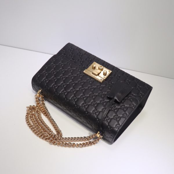 Gucci Padlock Black Medium 409486 GG Shoulder Bag A516429