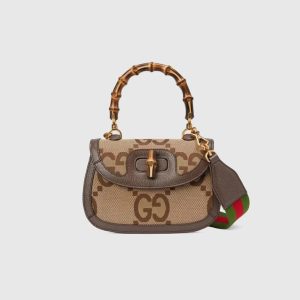 Gucci 675797 Bamboo 1947 Jumbo GG Small Bag A387224