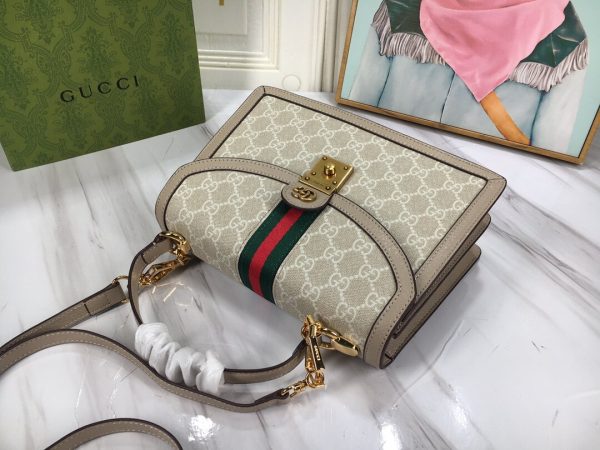 Gucci Ivory 651055 Ophidia GG White Top Handle Bag