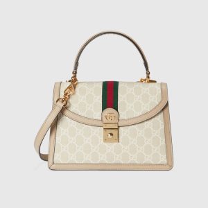 Gucci Ivory 651055 Ophidia GG White Top Handle Bag