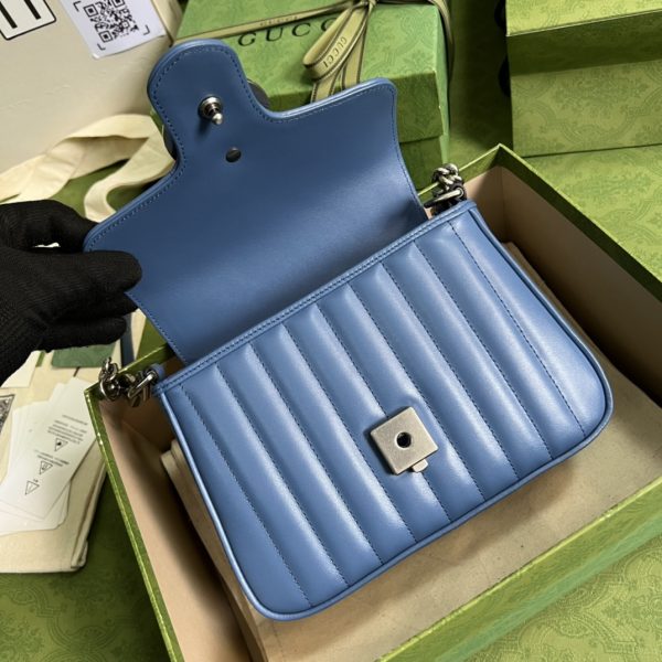 Gucci Marmont Mini Top Handle Bag Blue 583571