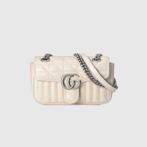 Gucci Marmont White 443497 Handbag Medium Mini