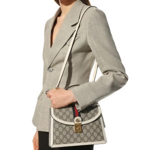 Gucci Ophidia Small Top Handle Bag White Red GG 651055 13