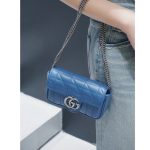 Gucci blue Marmont 446744 Shoulder Bag Medium Mini