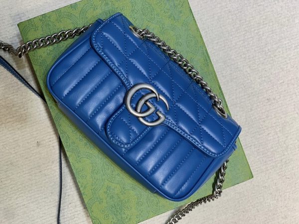 Gucci blue Marmont 446744 Shoulder Bag Medium Mini