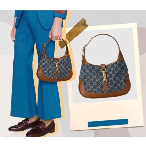 Gucci 1961 Jackie Handbag 636706 Denim Blue