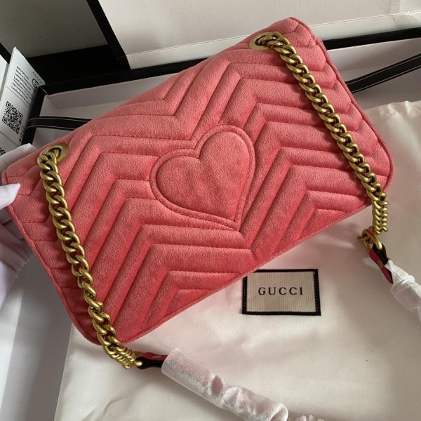 Gucci GG Pink Marmont Velvet 443497 Medium