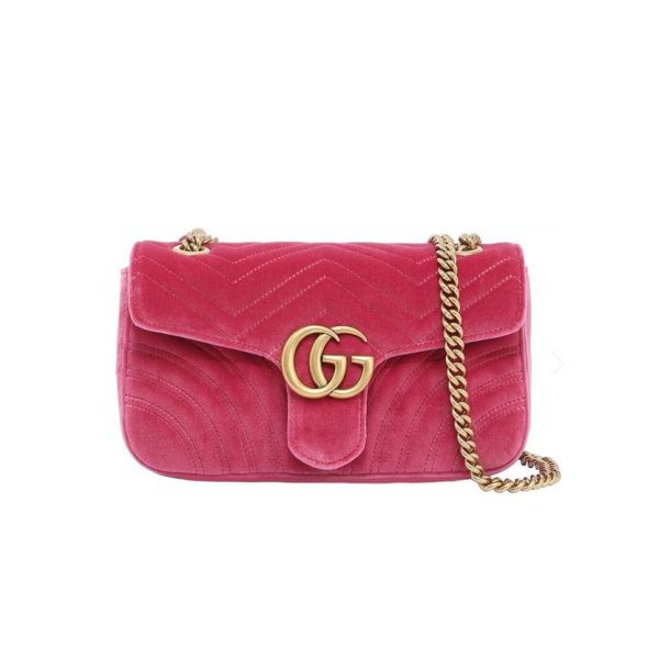 Gucci GG Pink Marmont Velvet 443497 Medium