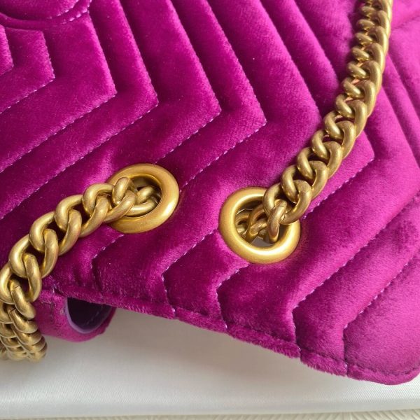 Gucci GG Purple Marmont Pivoine Velvet 443497