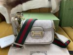 Gucci Horsebit 1995 GG Ivory Shoulder Bag 602204