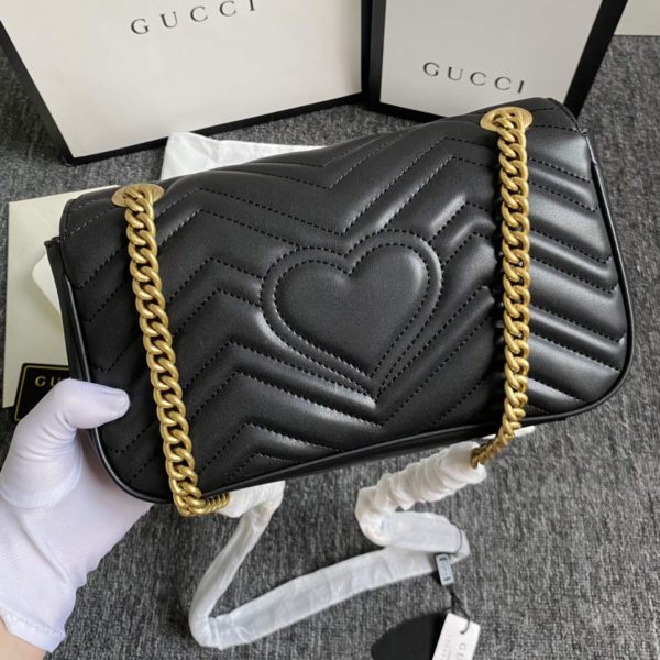Gucci GG Marmont Leather Medium Bag 443497 Red White