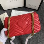 Gucci GG Marmont Leather Medium Bag 443497 Red White